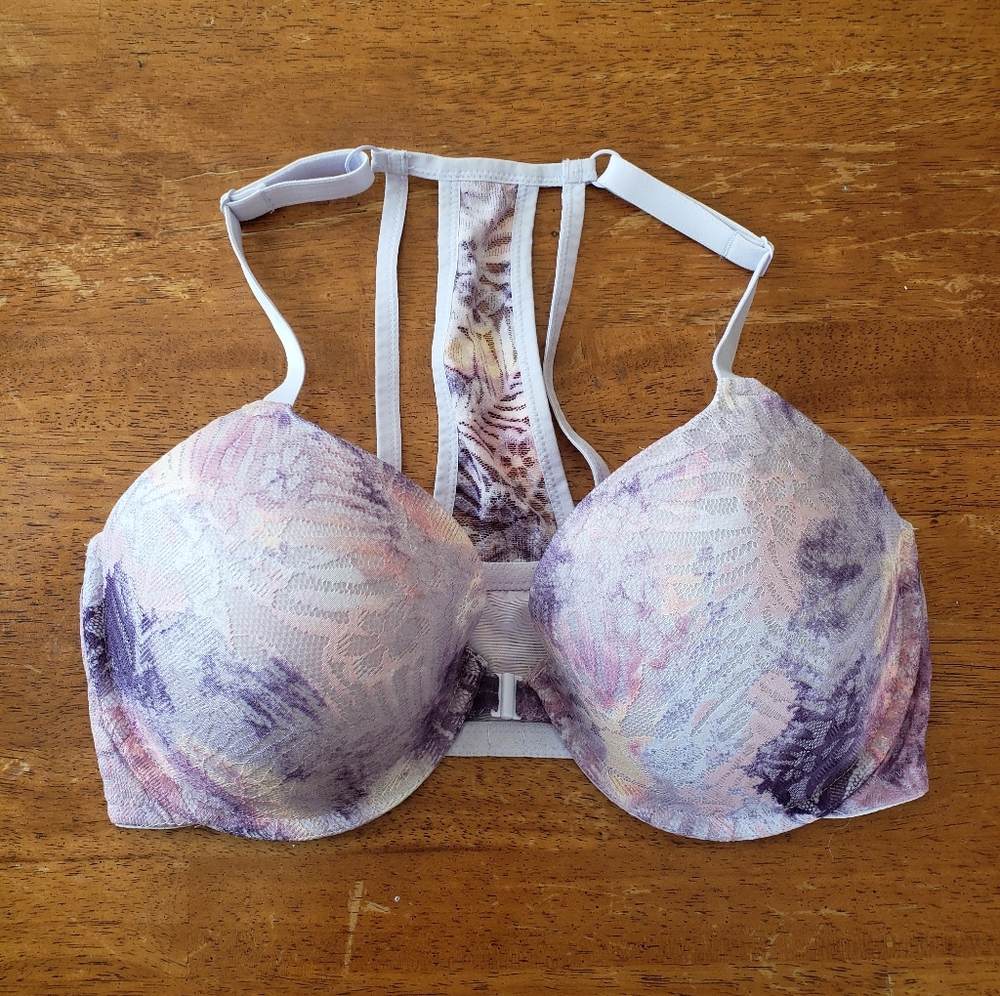 VS PINK Purple Front Clasp Racerback Bra